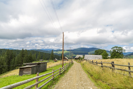 Nature Vorohta village in the Carpathian Mountainsの写真素材