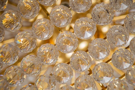 texture of the glass chandelier close-upの写真素材