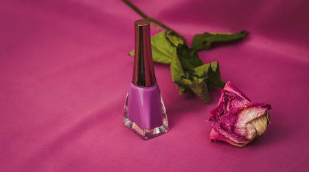 bottle of nail polish closeupの写真素材