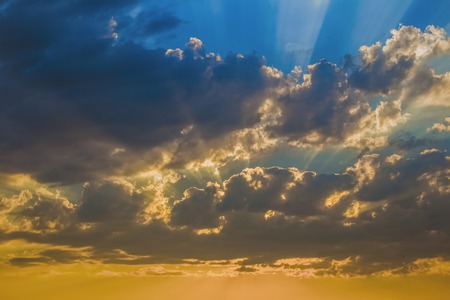 evening clouds lit by the sun