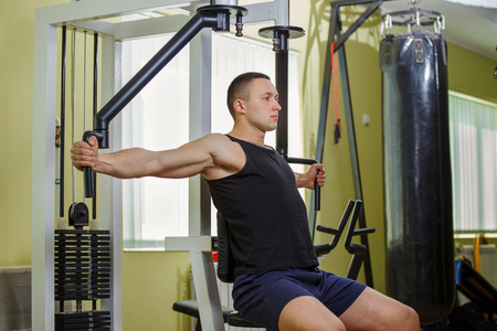 man training simulator in the gym