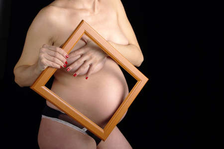 expectant mother with frameの写真素材
