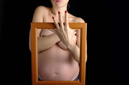 expectant mother with frameの写真素材