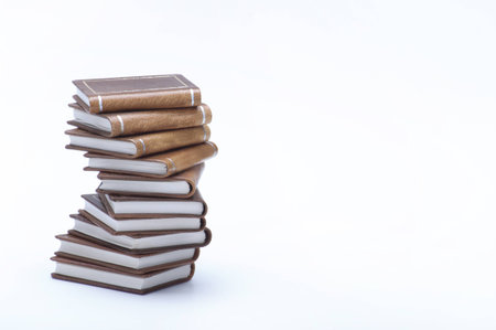 stack of books on white backgroundの写真素材