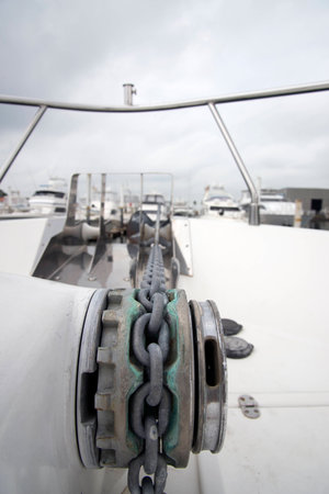 detail of a capstan on a Yacht