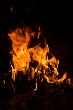 fire flames on a black background