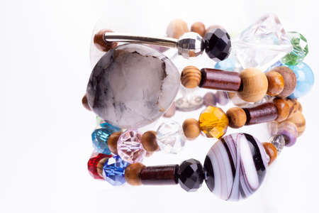 closeup of a colored petre braceletの写真素材