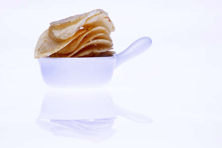 french fries on white backgroundの写真素材