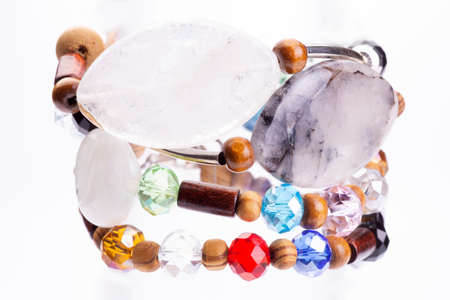 closeup of a colored petre bracelet