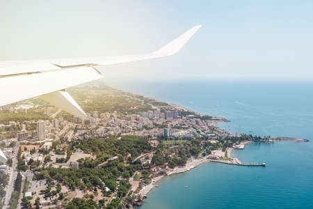 Antalya Turkey panoramic scenic view from the landing airplaneの写真素材