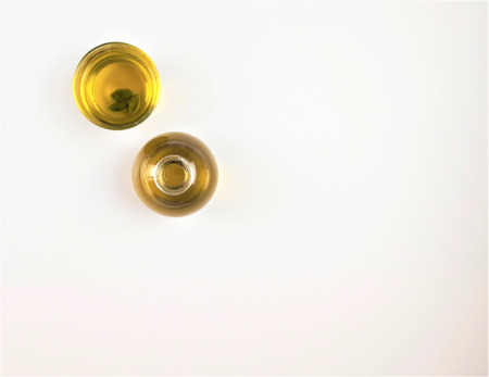 olive oil  on white background copy spaceの写真素材