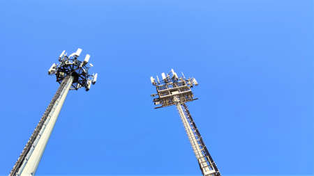 Telecommunication tower of 4G and 5G cellular. Cell Site Base Station. Wireless Communication...