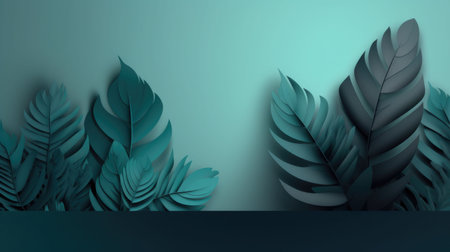 Green leaves of tropical plants bush. tropical leaves. Floral design background. Generative AIの素材