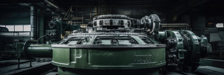 environmental safety. Industry Plant for sorting and processing plastic and paper waste. Conveyor assembly line with garbage bottles and packaging. Banner. Generation AIの素材