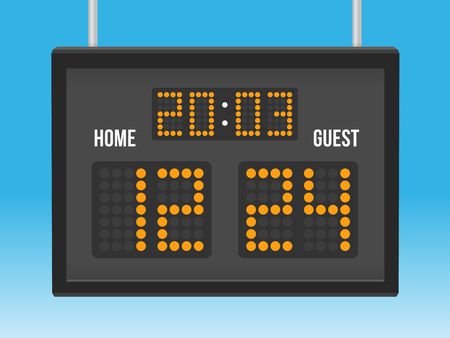 Scoreboard with time and result display illustrationのイラスト素材