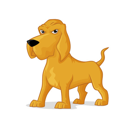 Bloodhound dog vector cartoon illustration isolated on whiteのイラスト素材