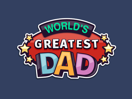 World's Greatest Dad text badge sticker award vector illustrationのイラスト素材