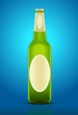 Green beer bottle vector illustrationのイラスト素材