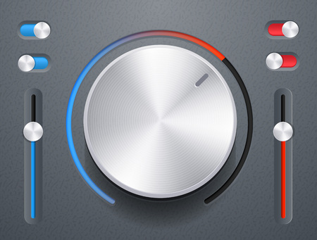 Audio knob with switches vector illustrationのイラスト素材