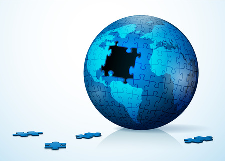 Globe puzzle vector illustrationのイラスト素材