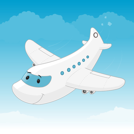 Airplane cartoon mascot characterのイラスト素材