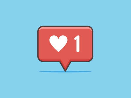 Like Counter Notification Icon in Flat Design Style. Vector Illustration.