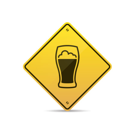 Beer road sign icon on white background. Vector illustration. Eps 10.のイラスト素材