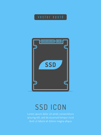 SSD drive vector simple iconのイラスト素材