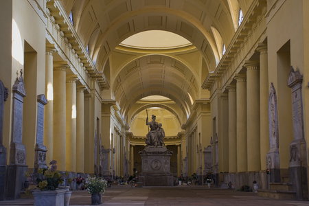 Tombs in the monumental cemetery of the Certosa di Bolognaのeditorial素材