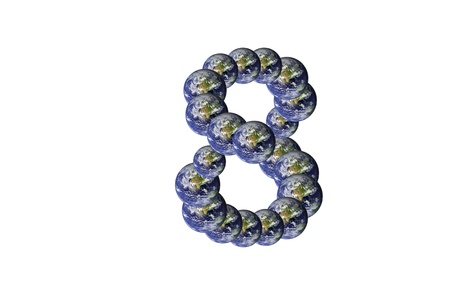 Earth Number text eight 8
