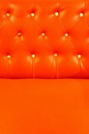 Red orange leather upholsteryの写真素材