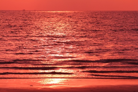 sunset on seaの写真素材