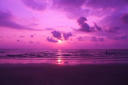 sunset on seaの写真素材