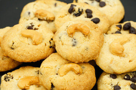 Chocolate chip cookie homemade sweet and dessert on dishの写真素材