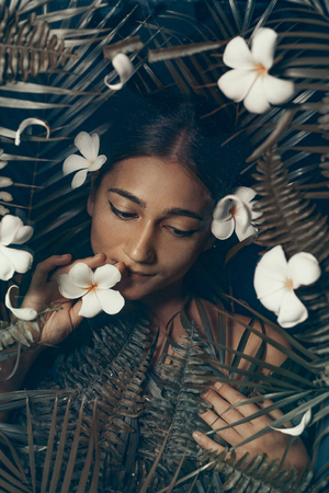 beautiful young woman relax in spa conceptの写真素材