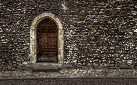 Back door in a castle.のeditorial素材