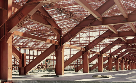 Metal construction. Stadium under construction.の写真素材