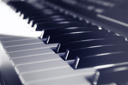 Close view of an electronic musical instrument.の写真素材