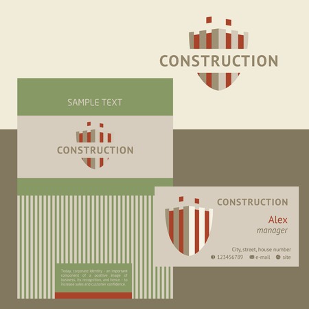Vector logo, business card and cover for construction companies, real estate agencies. The design concept.のイラスト素材