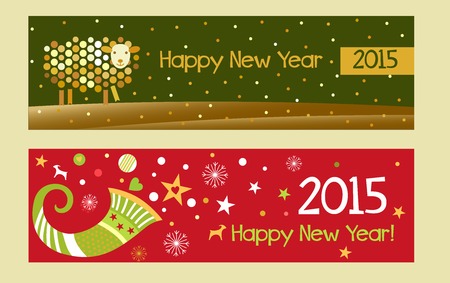 Decorations of cristmas sheep, design of bannerのイラスト素材