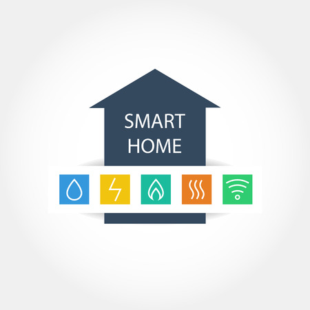 Template of a vector logo of the power effective house. Management of energy resources. Energy efficiency increase.のイラスト素材