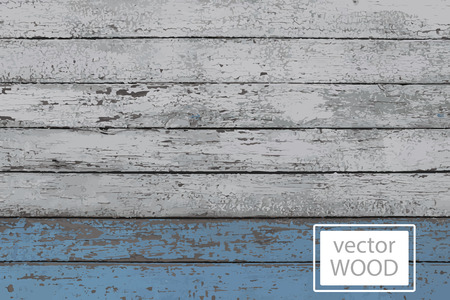 Vector wood plank background. Gray and blueのイラスト素材