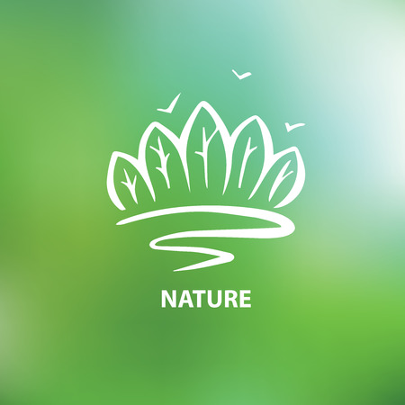 Logo with the image of trees and forests. Environment, nature. The Nature Conservancy.のイラスト素材