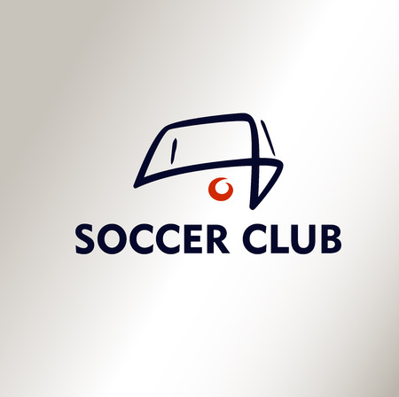 Template vector logo Football Soccer Club. Ball in. White background, the silhouette logo.のイラスト素材