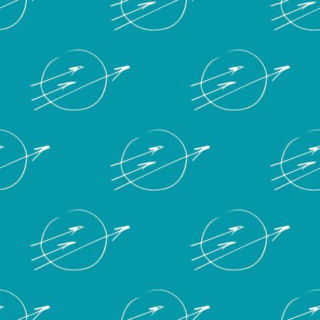 Seamless hand drawn pattern. Abstract pattern, circle and arrow. Achieving goals, teamwork, striving for success.のイラスト素材