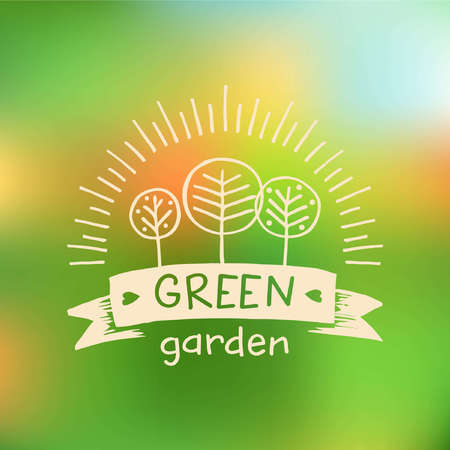Vector  green garden. organic food. Hand drawn element for eco food. Ecology natural product. Sketch farm  .のイラスト素材