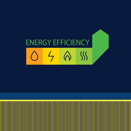 Corporate identity, banner, poster, card with infinity efficiency green eco vector logo. Color illustration and design template for symbol logotype of energyのイラスト素材