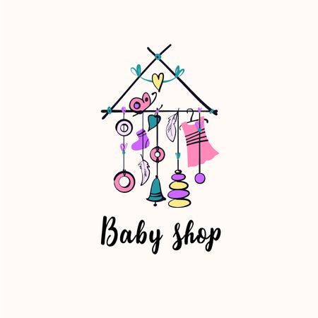 Baby shop logo isolated on white background.のイラスト素材