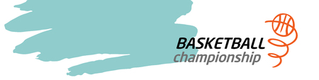 Vector template illustration with text basketball championship. Sketch logo with ball and line.のイラスト素材