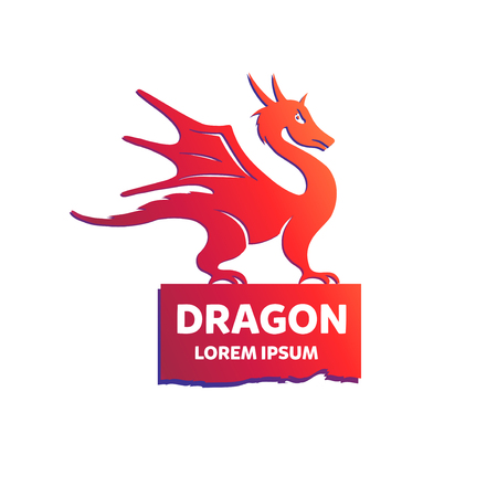 Template Dragon Logo isolated on white background. Vector illustration.のイラスト素材
